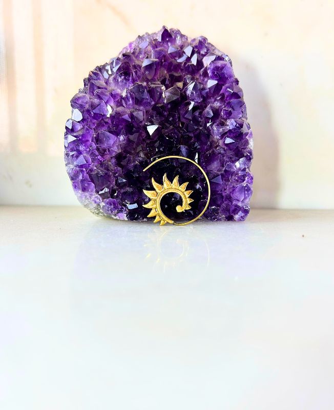 5/20 Pairs Sun Spiral Brass Earrings