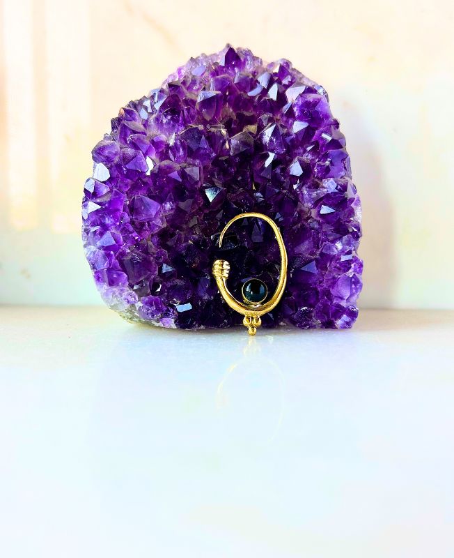 5/20 Pairs Black Tribal Spiral Brass Earrings