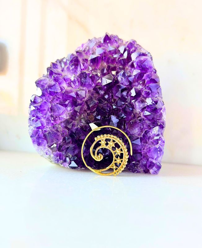 5/20 Pairs Star Spiral Filigree Brass Earrings