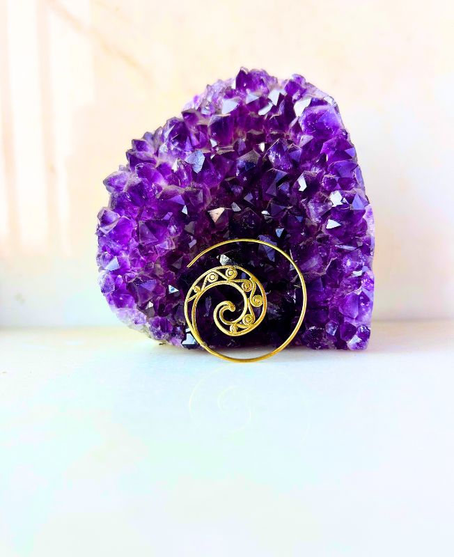 5/20 Pairs Spiral Enrolled Tribal Brass Earrings