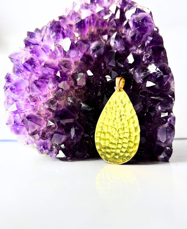 1/3/10 Pieces Hammered Teardrop Brass Pendant