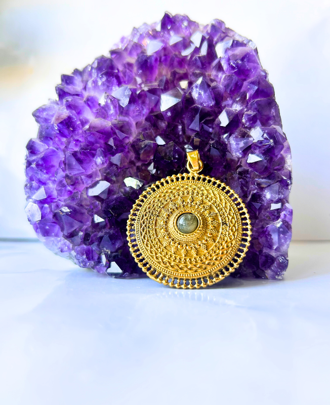 1/3/10 Pieces Turquoise Mandala Brass Pendant