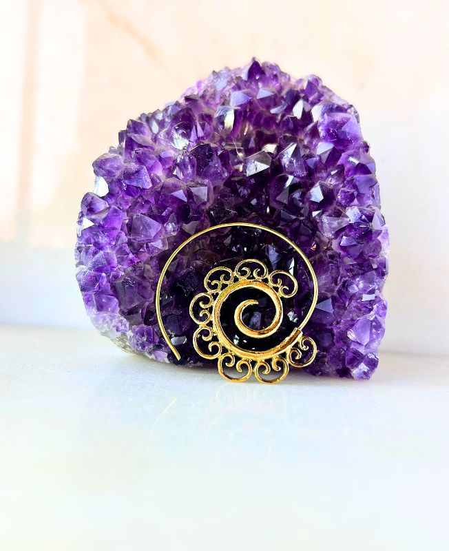 5/20 Pairs Ornate Spiral Filigree Brass Earrings