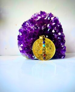 1/3/10 Pieces Lotus Seven Gemstones Brass Pendant