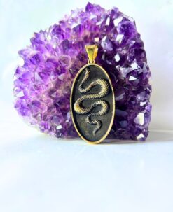 1/3/10 Pieces Snake Oval Brass Pendant