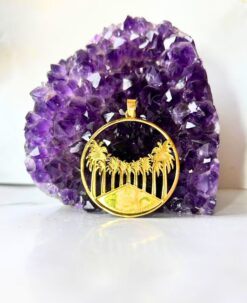 1/3/10 Pieces Palm Tree Round Brass Pendant