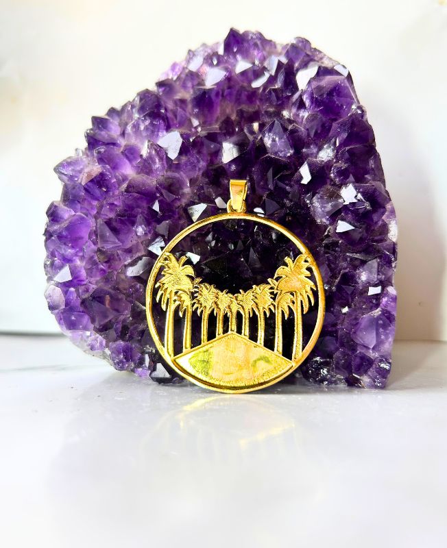 1/3/10 Pieces Palm Tree Round Brass Pendant