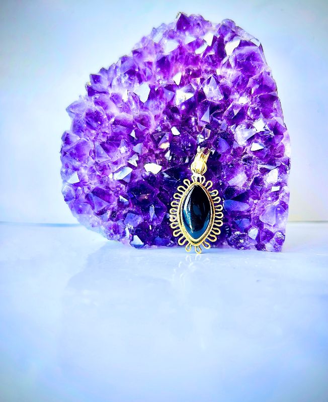 1/3/10 Pieces Oval Blue Stone Brass Pendant