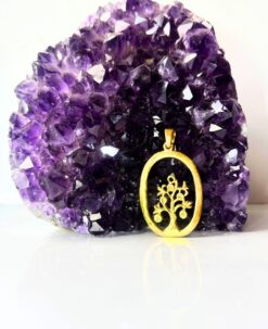 1/3/10 Pieces Tree of Life Oval Brass Pendant