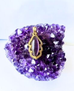 1/3/10 Pieces Purple Marquise Gem Brass Pendant