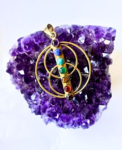 1/3/10 Pieces Sacred Geometry Chakra Brass Pendant