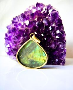 1/3/10 Pieces Labradorite Teardrop Brass Pendant