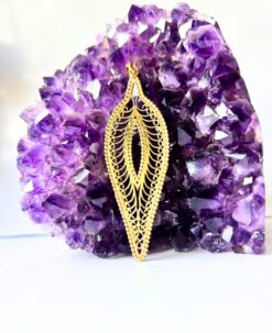 1/3/10 Pieces Elongated Leaf Brass Pendant