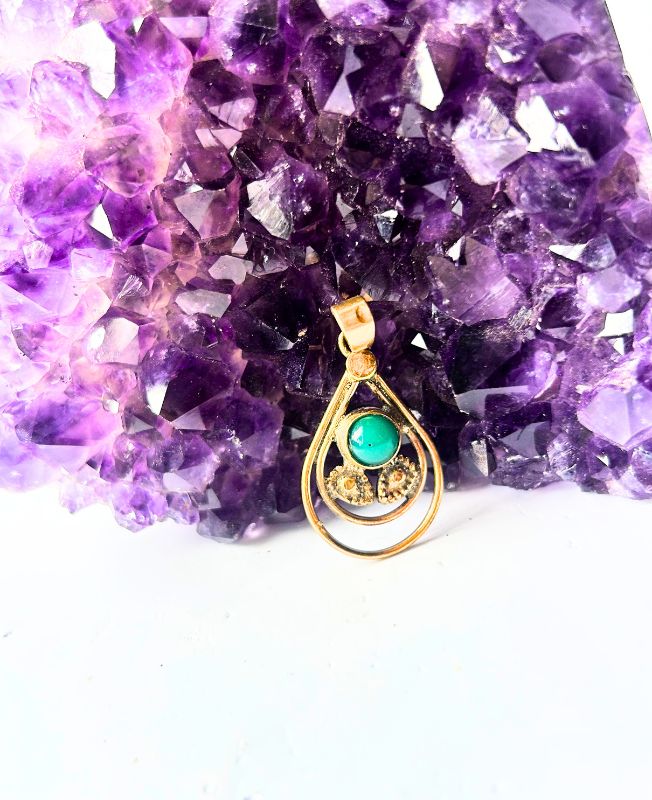 1/3/10 Pieces Cabochon Green Brass Pendant