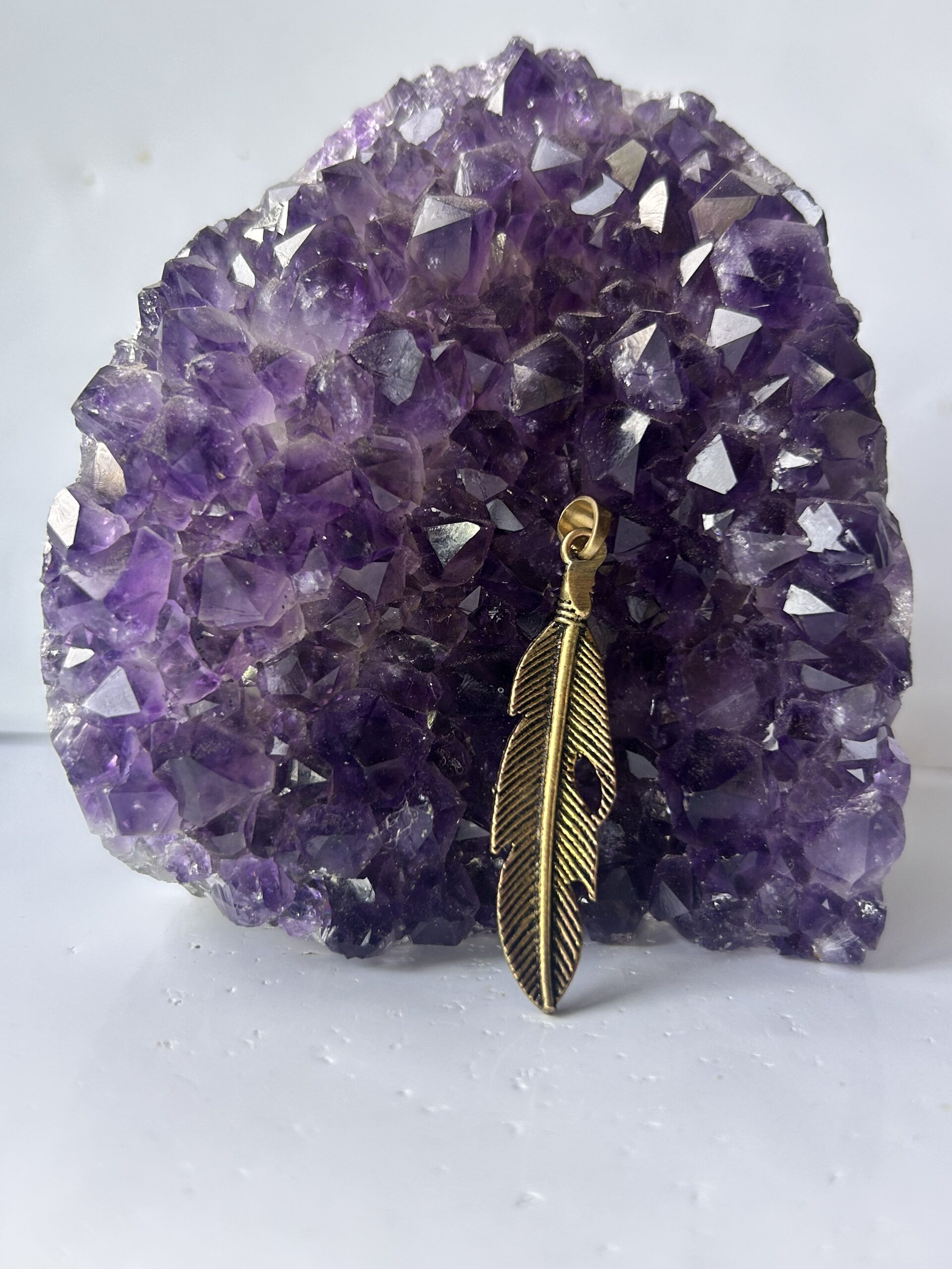 1/3/10 Pieces Boho Feather Brass Pendant