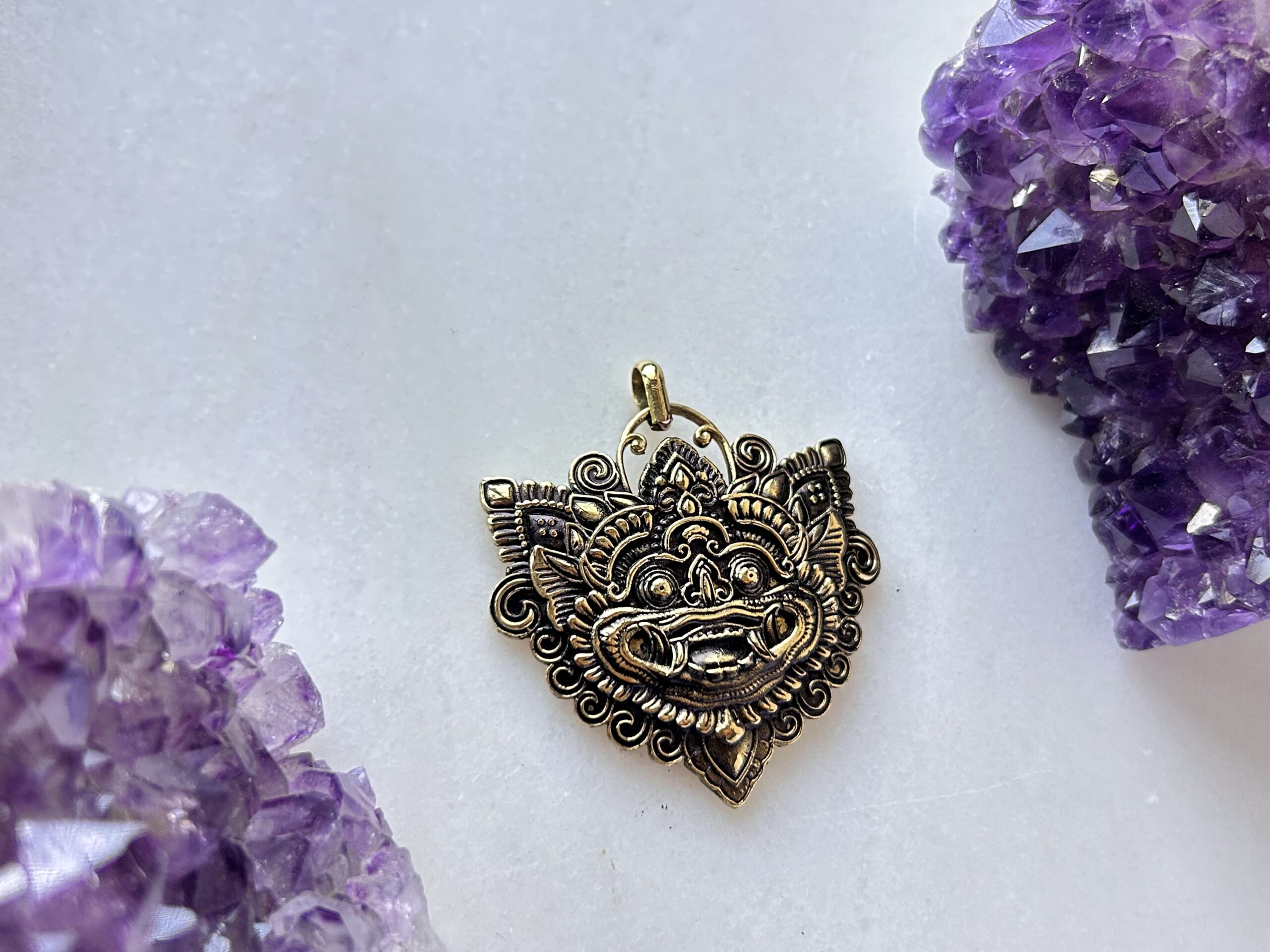1/3/10 Pieces Protective Demon Face Brass Pendant