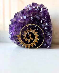 5/20 Pairs Sun Radiating Spiral Brass Earrings