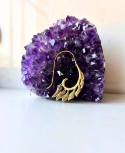 5/20 Pairs Filigree Leaf Hook Brass Earrings