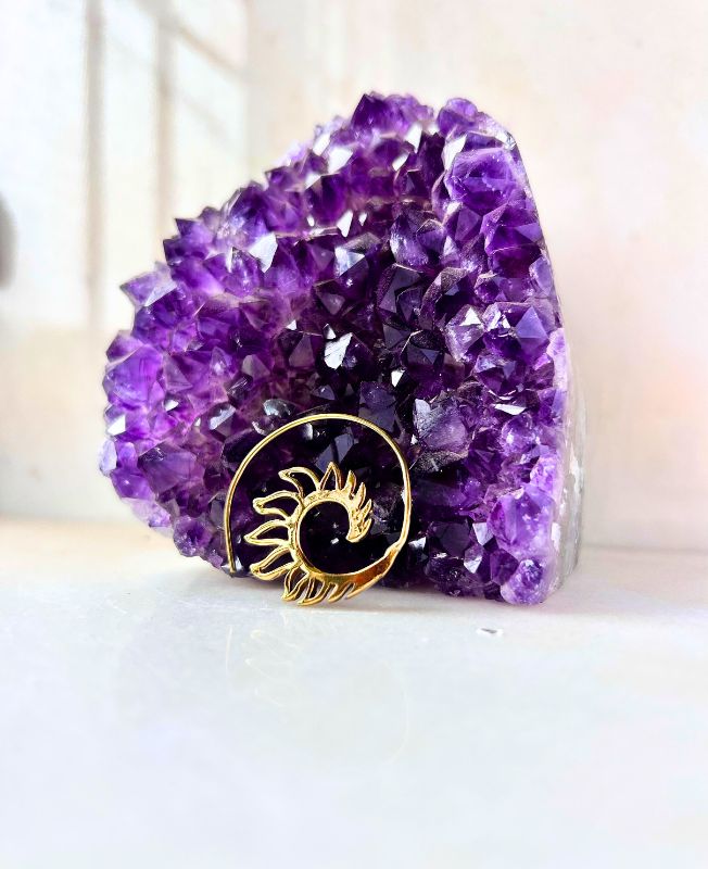 5/20 Pairs Sunburst Spiral Hoop Brass Earrings