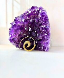 5/20 Pairs Circular Spiral Hoop Brass Earrings