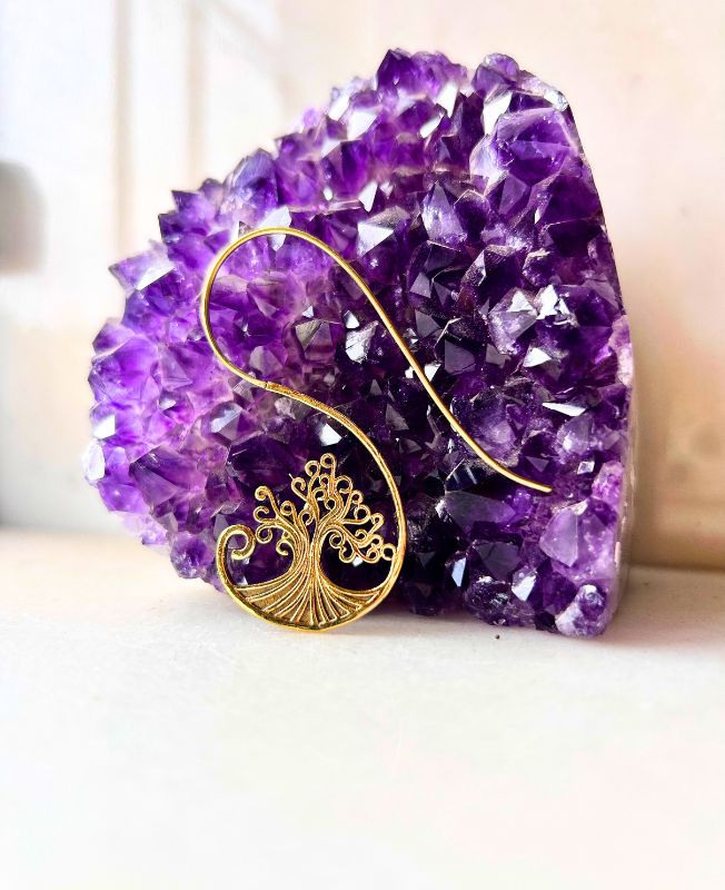 5/20 Pairs Life Of Tree Spiral Brass Earrings