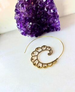 5/20 Pairs Minimalist Spiral Filigree Brass Earrings