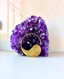 5/20 Pairs Feather Spiral Hoop Brass Earrings