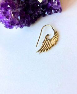 5/20 Pairs Wing Hook Spiral Brass Earrings