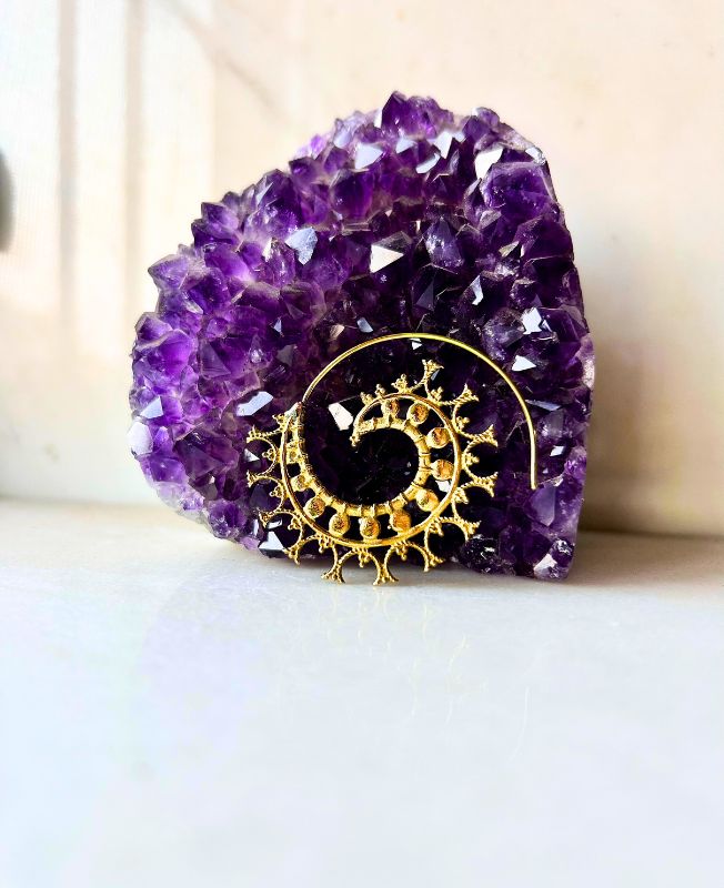 5/20 Pairs Boho Spiral Filigree Brass Earrings