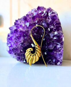 5/20 Pairs Silhouette Spiral Leaf Brass Earrings