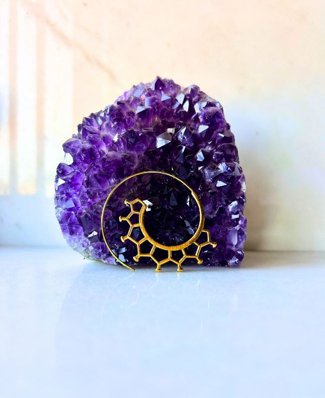 5/20 Pairs Honeycomb Spiral Hoop Brass Earrings