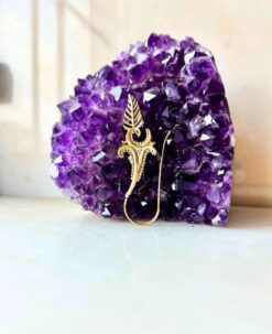 5/20 Pairs Filigree Leaf Brass Earrings