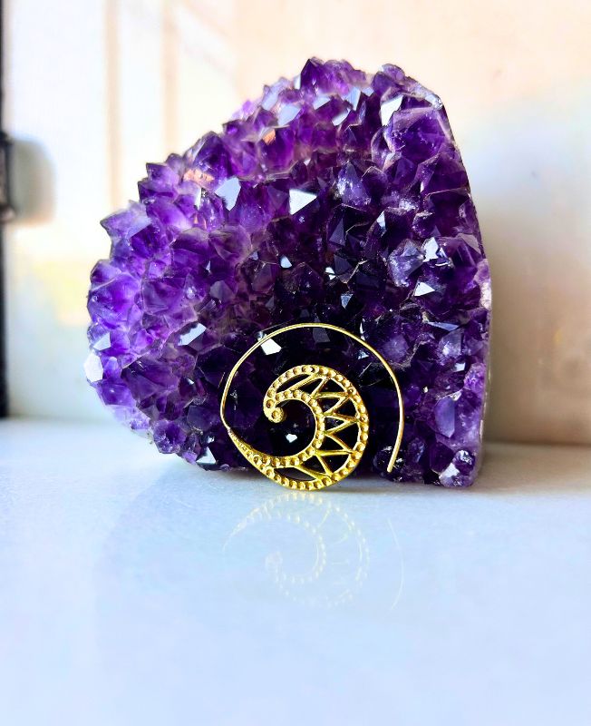 5/20 Pairs Layered Spiral Filigree Brass Earrings