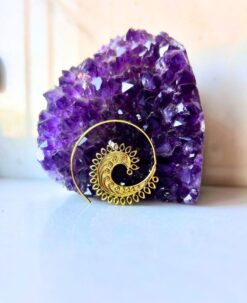 5/20 Pairs Teardrop Spiral Filigree Brass Earrings