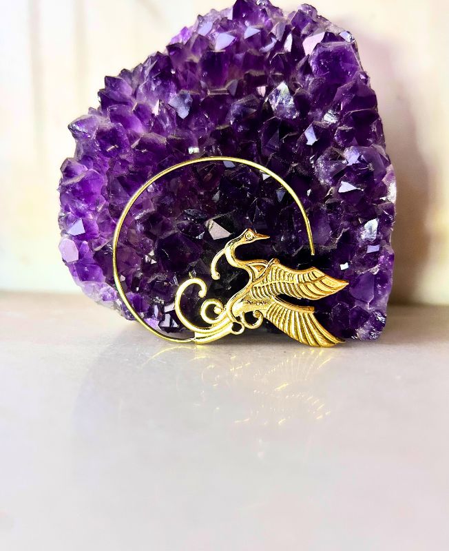 5/20 Pairs Swan Filigree Spiral Brass Earrings