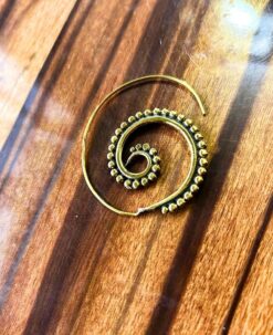 5/20 Pairs Dotted Spiral Filigree Brass Earrings
