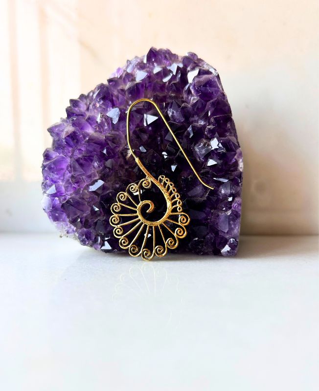 5/20 Pairs Hook Spiral Filigree Brass Earrings