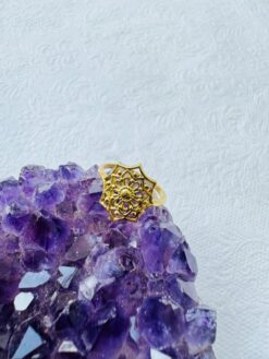 5/20 Pieces Mandala Flower Brass Ring