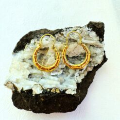 5/20 Pairs Handcrafted Bamboo Style Hoop Brass Earrings