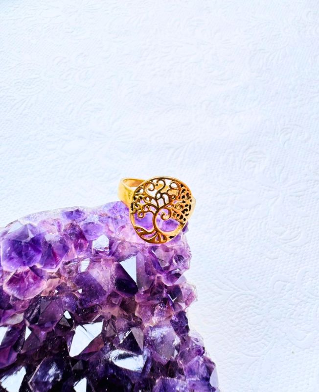 5/20 Pieces Tree of Life Brass Ring