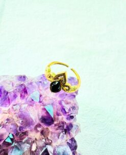 5/20 Pieces Lotus Flower Adjustable Brass Ring