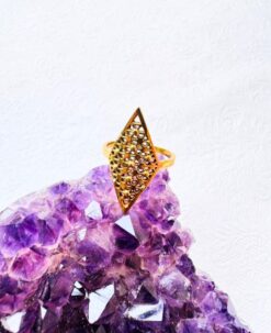 5/20 Pieces Diamond Filigree Brass Ring