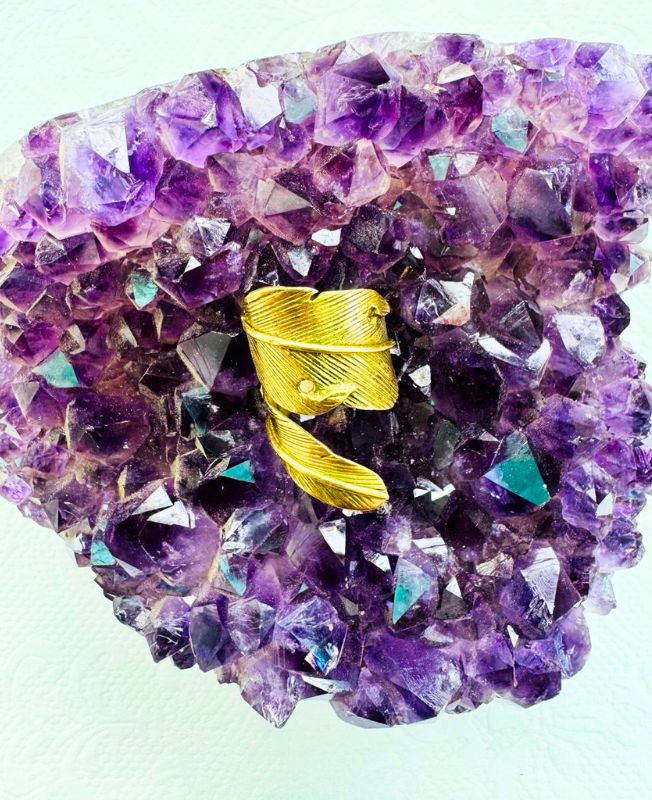 Feather Wrap Brass Dreadlock Bead