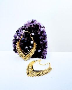 5/20 Pairs Beaded Tribal Edge Hoop Brass Earrings