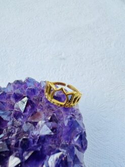 5/20 Pieces Lotus Crown Brass Ring