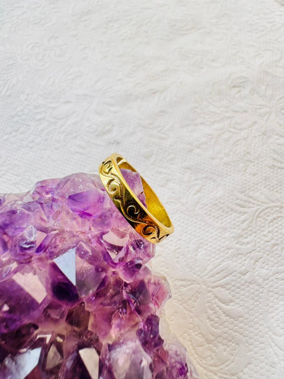 5/20 Pieces Wave Pattern Brass Ring