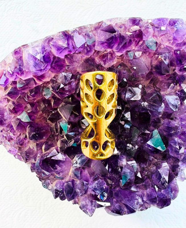 Contoured Brass Dreadlock Bead