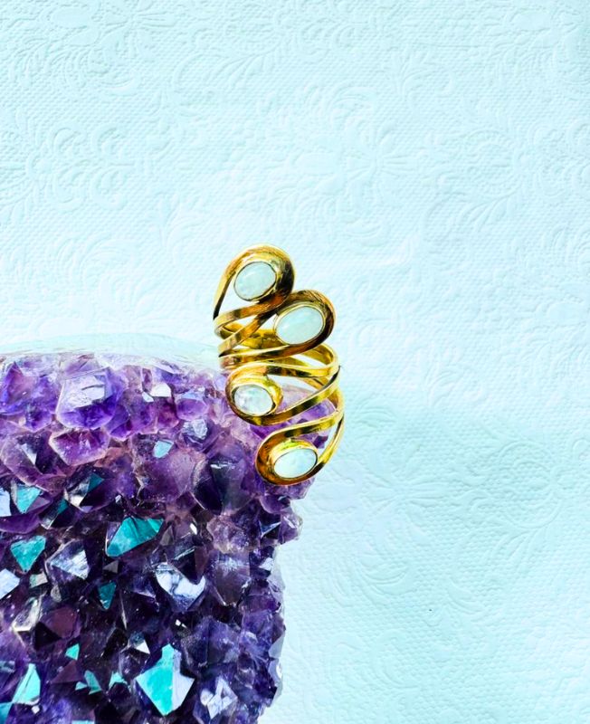 5/20 Pieces Intertwined Spiral Brass Ring