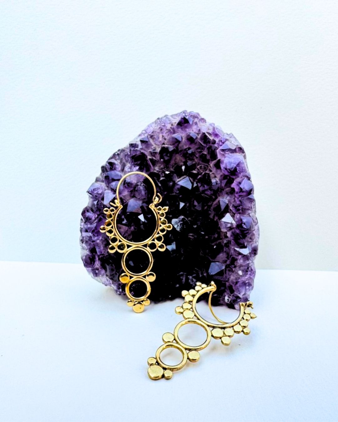 5/20 Pairs Circular Drops Hoop Brass Earrings