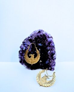 5/20 Pairs Mythical Bird Tribal Hoop Brass Earrings
